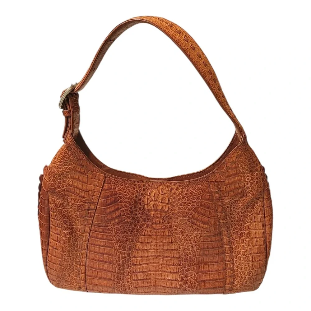 Nina Raye Genuine Crocodile Skin Leather Hobo Bag Shoulder‎ Bag